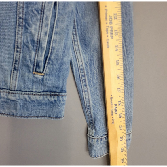 Lucky Brand Tomboy Tucker Jean Jacket Womens Small Blue Denim Light Wash Buttons - Picture 4 of 12